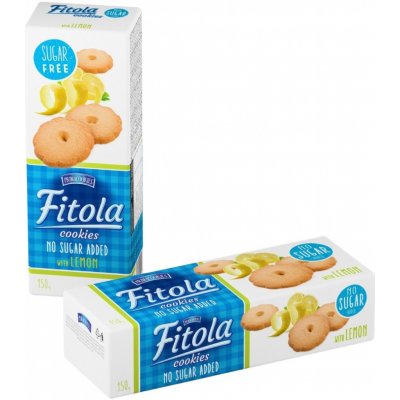 Fitola Lemon Křehké sušenky s kousky citronové kůry bez přidaného cukru 130 g – Zboží Dáma
