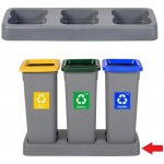 Fit Bin Základna pro koše na tříděný odpad 3 x 20 l šedá – Zboží Dáma