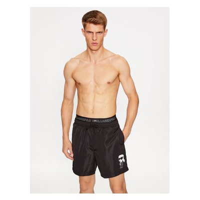 Karl Lagerfeld plážové šortky Ikonik 2.0 Elastic Med Shorts 235M2213 černé