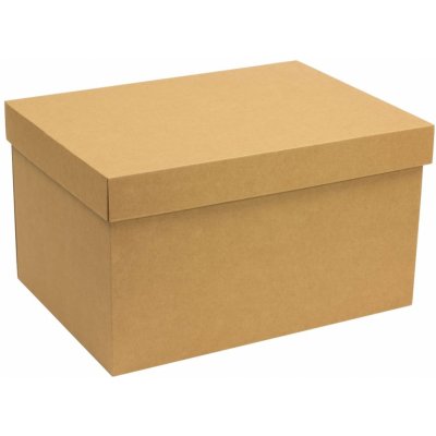 Dárková krabice s víkem 350x250x150/40 mm, hnědá - kraftová – Zboží Mobilmania