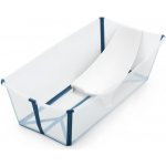 STOKKE Set cestovní skládací vanička Flexi Bath s novorozeneckou vložkou Transparent Blue – Sleviste.cz