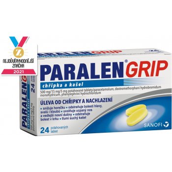 Paralen Grip chřipka a kašel tbl.flm. 24 x 500 mg/15 mg/5 mg od 135 Kč -  Heureka.cz
