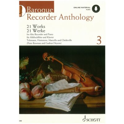 Baroque Recorder Anthology 3 + Audio Online altová zobcová flétna a klavír