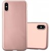 Pouzdro a kryt na mobilní telefon Apple Cadorabo pouzdro pro Apple iPhone X / XS v barvě METALLIC ROSÉ Zlatá Pouzdro na mobilní telefon z pružného silikonového krytu TPU Ultra Slim Soft Back Cover Case Bumper