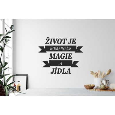 Lepy.cz Samolepka na zeď Život je magie rozměry 50x41cm Černá – Zboží Mobilmania