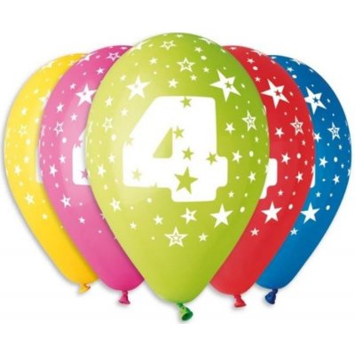 SMART Balónky potisk čísla 4 v bal. 30 cm – Zboží Mobilmania