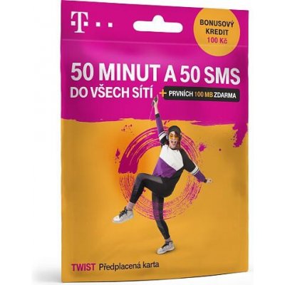 Předplacená sim karta TWIST T-MOBILE 50 minut a 50 SMS – Zboží Mobilmania
