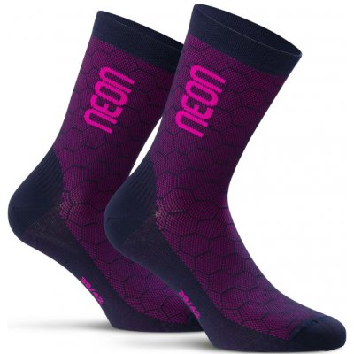 Neon Cyklistické ponožky klasické 3D růžová/modrá