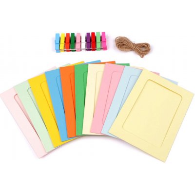 Rámeček na fotky a obrázky s kolíčkem, sada 10 ks - 9,5x13 cm mix – Hledejceny.cz