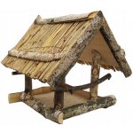Brapta Krmítko pro ptáky nástěnné 30 x 18 x 16 cm dřevěné přírodní – Zboží Dáma