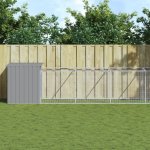vidaXL Psí bouda s výběhem světle šedá 110 x 1221 x 110 cm pozinkovaná ocel 9799.3189088 – Hledejceny.cz
