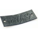 Pro Háčkování Kožený štítek with ♥ 45x15mm šedá ombre – Zboží Dáma