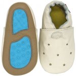 Carozoo Kožené capáčky s gumovou podrážkou perforované bílé Bílá – Zboží Mobilmania