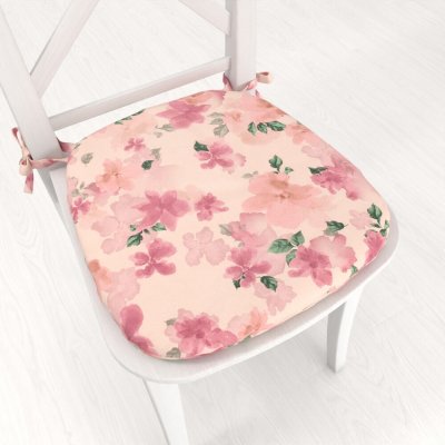 Biante Tamara TMR-039 Růžovo-fialové akvarelové květy na světle lososovém 39 x 37 x 3 cm Sametový oblý – Zboží Dáma