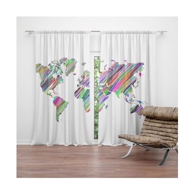 Sablio Závěs Barevné světadíly: 2ks 140x250cm – Hledejceny.cz
