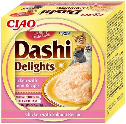 Inaba Churu Cat Dashi Delights kuře s lososem 70 g