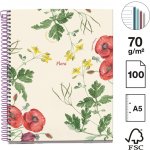 Miquelrius poznámkový blok Botanical Flora NB-4 A5 70 g karton 100 listů linka Poppy – Zboží Dáma