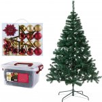 LIVARNO home Umělý vánoční stromek (180 cm) s LED řetězem Galaxie (580 LED) a 51dílnou sadou ozdob (červená / zlatá / teplá bíla) – Zboží Dáma