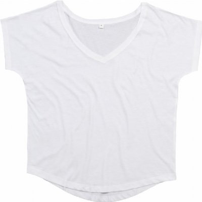 Mantis Lehké tričko s hlubokým výstřihem do véčka Bílá