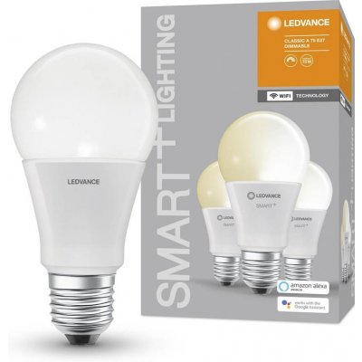 Ledvance sada 3x chytrá LED žárovka SMART+ WIFI, E27, A75, 9,5W, 1055lm, 2700K, teplá bílá SMART+ WIFI – Zbozi.Blesk.cz