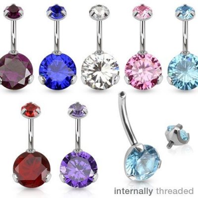 Šperky4U ocelový piercing do pupíku vnitřní závit BS0010-Q – Zboží Dáma