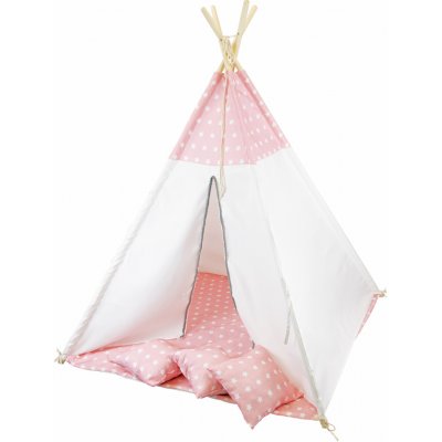4iQ dětský stan Teepee růžový s polštářky – Zbozi.Blesk.cz
