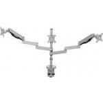 Polohovatelný držák pro 3 monitory, 2-9KG, svorka a průchodka stolu, 17"-30", USB HUB, 75x75/100x100, šedý – Hledejceny.cz