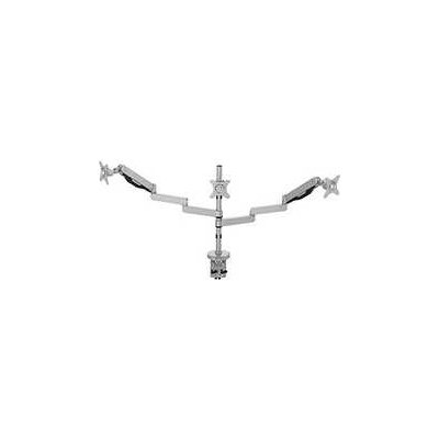 Polohovatelný držák pro 3 monitory, 2-9KG, svorka a průchodka stolu, 17"-30", USB HUB, 75x75/100x100, šedý – Hledejceny.cz