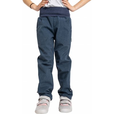Unuo dětské softshellové kalhoty s fleecem Cool Žíhaná tmavě modrá – Zboží Mobilmania