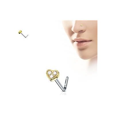 Šperky4U zlacený piercing do nosu srdíčko N0088-GD – Hledejceny.cz