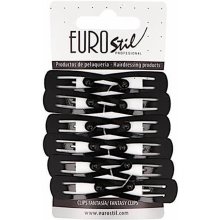 Sponky do vlasů pukačky Eurostil Profesional - 5 cm, černé - 12 ks (07455/50)
