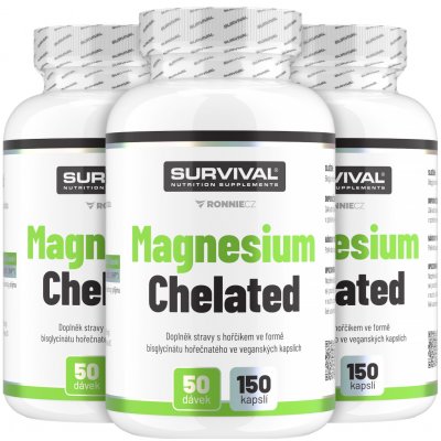 Survival Hořčík Magnesium Chelated 150 kapslí 2+1 – Hledejceny.cz