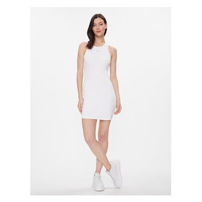 Tommy Jeans Letní šaty Tjw Essential Rib Tank Bodycon DW0DW17406 Bílá