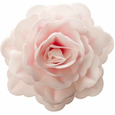Jedlý cukrový obří květ růže bílo růžová z jedlého papíru 12,5cm Dekora