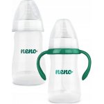 Neno Bottle antikoliková lahvička s úchyty bílá/zelená 240 ml – Zboží Mobilmania