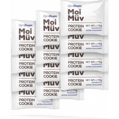 GymBeam MoiMüv Protein Cookie dvojitá čokoláda 12 x 75 g – Hledejceny.cz