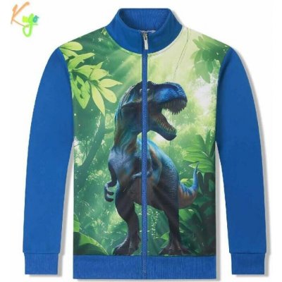 Kugo Teplá chlapecká mikina PT2510 s dinosaurem modrá – Hledejceny.cz