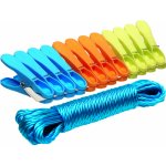 Home Line šňůra prádelní pletená JUMBO 12 ks kolíčků 20 m – Zboží Dáma