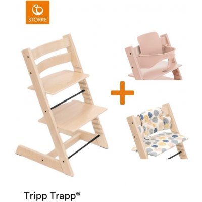 Stokke Zvýhodněný set Tripp Trapp Natural + Polstrování Soul System + Baby set Serene Pink – Hledejceny.cz