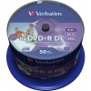 8 cm DVD médium Verbatim DVD+R DL 8,5GB 8x, Printable, cakebox, 50ks (43703)