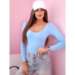 Dámske babyblue body s dlhým 11208 rukávom – Zboží Dáma