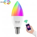 NOUS P4, smart žárovka E14 230V, WiFi, svíčka, 380lm, vícebarevná RGB, kompatibilní s Tuya 91145 – Hledejceny.cz