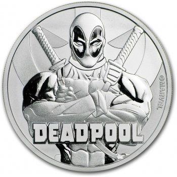 The Perth Mint Australia Mince Tuvalu Stříbro $ 1 Marvel Series Deadpool BU 1 oz