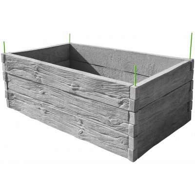 Barigadi Vyvýšený záhon betonový 200x100 x 75 cm, dřevo, přírodní šedá – Hledejceny.cz