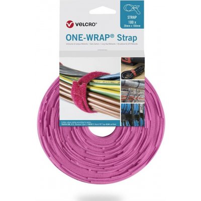 VELCRO® Kabelbinder Popruh se suchým zipem (d x š x v) 250 x 13 x 30 mm růžová 1 ks – Hledejceny.cz