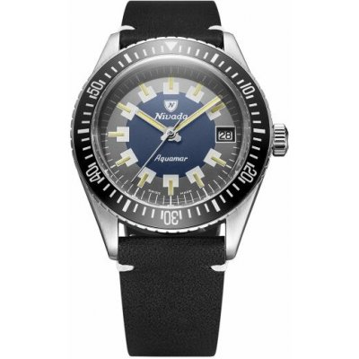 Nivada Grenchen Aquamar Vintage - Black Leather White stitching – Hledejceny.cz
