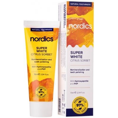 Nordics Přírodní remineralizační Super bílý citrusový sorbet s tekutou sklovinou 75 ml – Hledejceny.cz