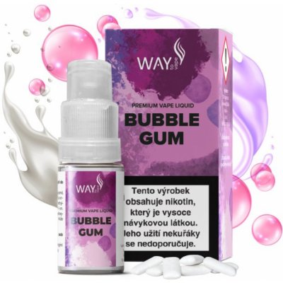 WAY to Vape Bubble Gum 10 ml 18 mg – Zbozi.Blesk.cz