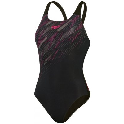 Speedo Hyperboom Placement Muscleback black electric pink – Zboží Dáma