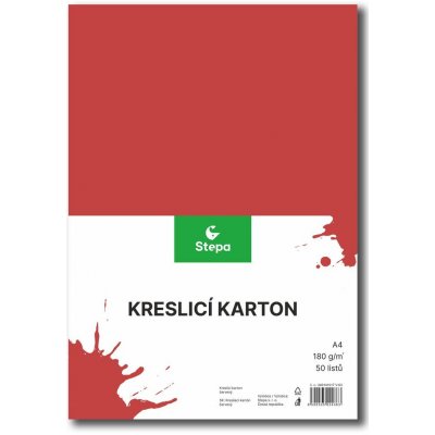 Stepa Kreslící karton A4 50ks 180g červený – Zboží Dáma